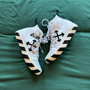 off white mid high top sneaker